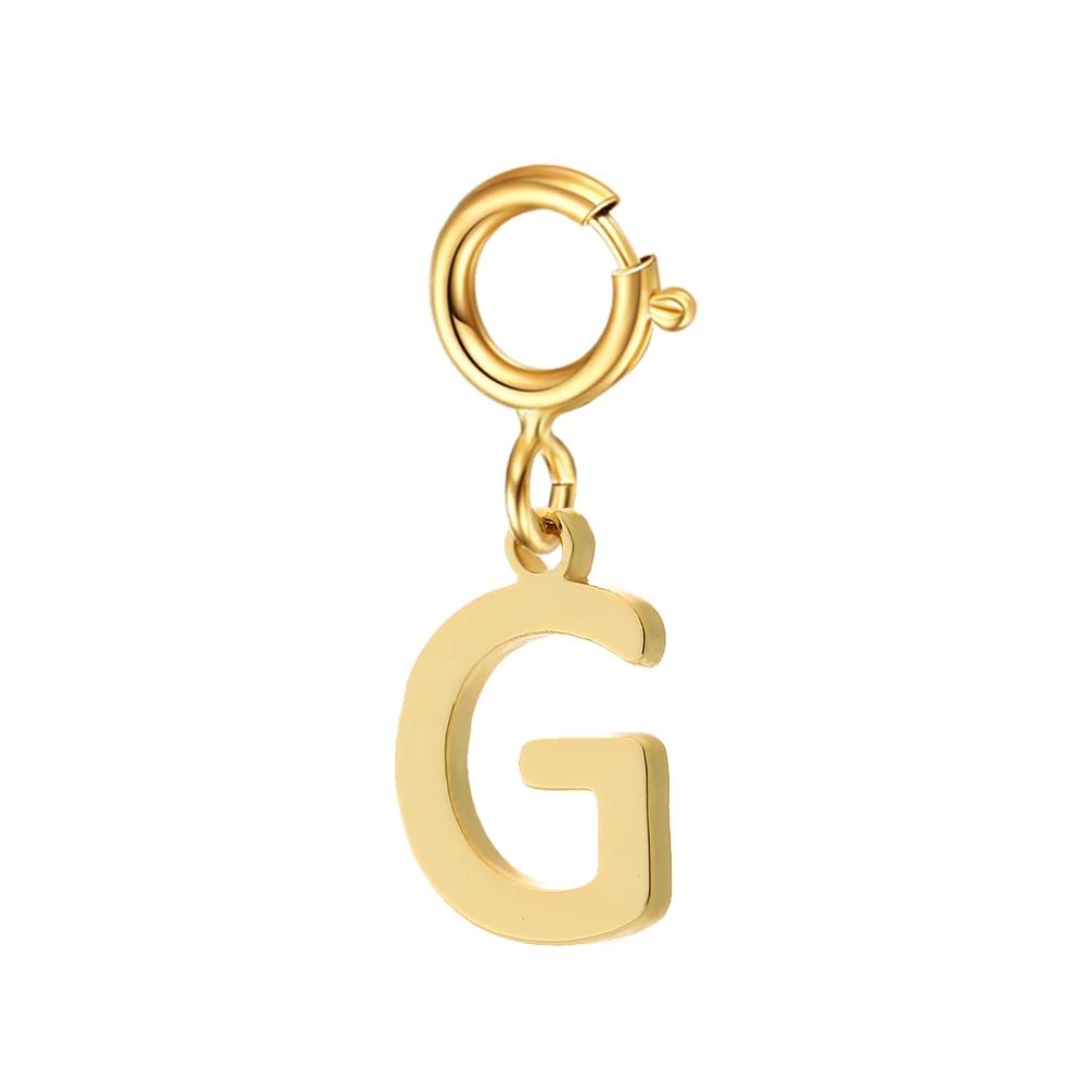 spring buckle Letter Charms Pendant initial charms pendant for Women Necklace earring Zircon keychain DIY accessories Wholesale