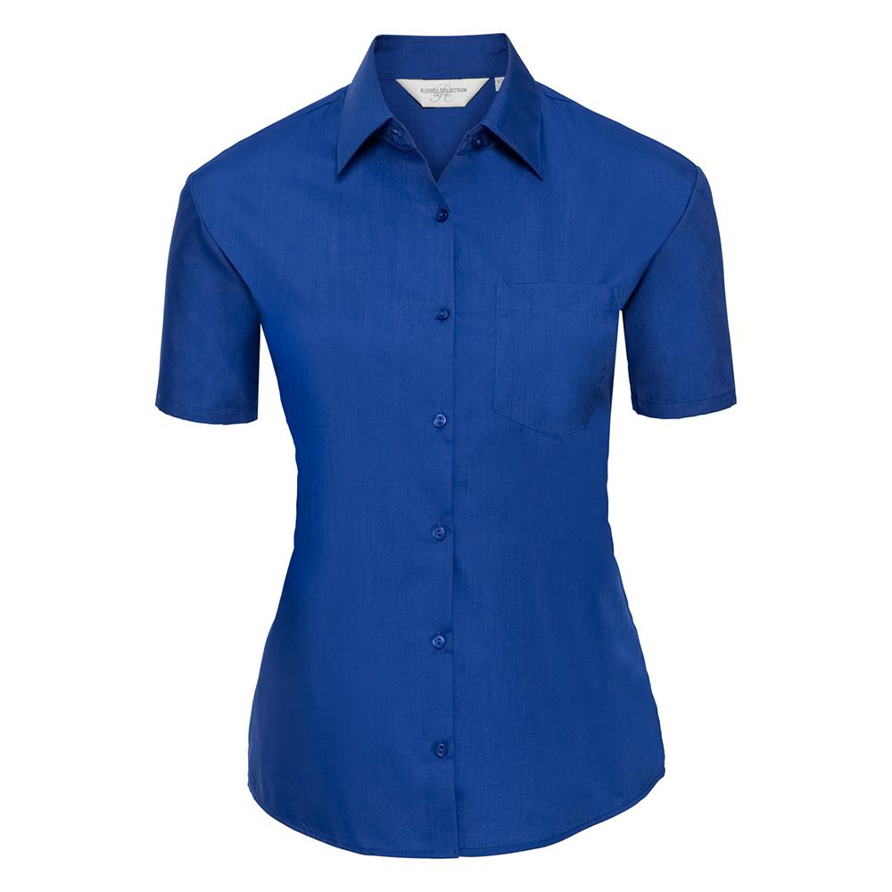 Russell Collection Womens/Ladies Classic Polycotton Easy-Care Short-Sleeved Shirt