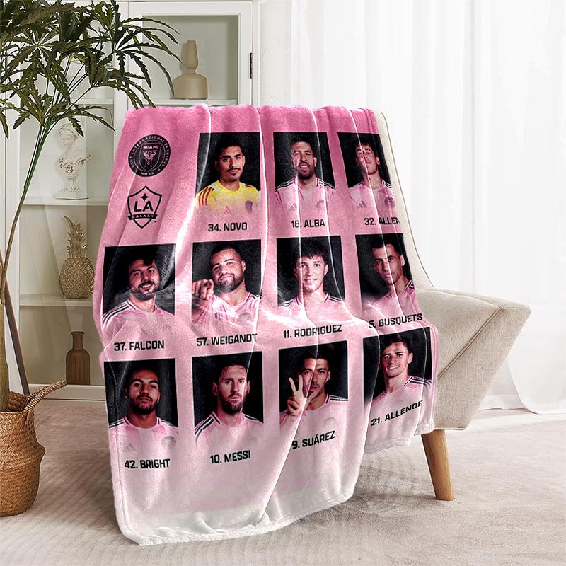 1 Stück Decke - Inter Miami CF Aufdruck, Leichte Decke für Sofa, Bett - Weich & Warm, Geschenk für Alle Jahreszeiten