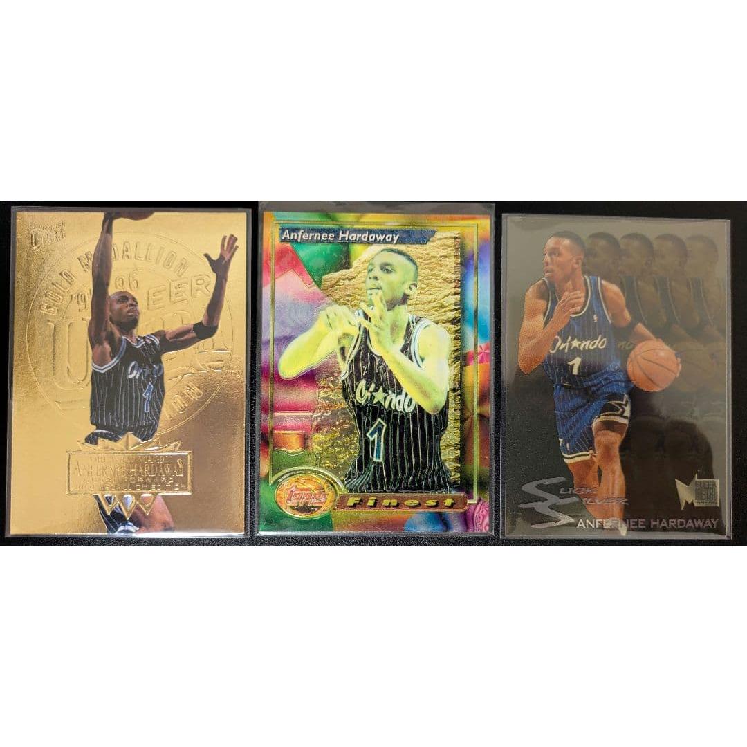 Used Anfernee Hardaway Topps Finest RC and 2 others