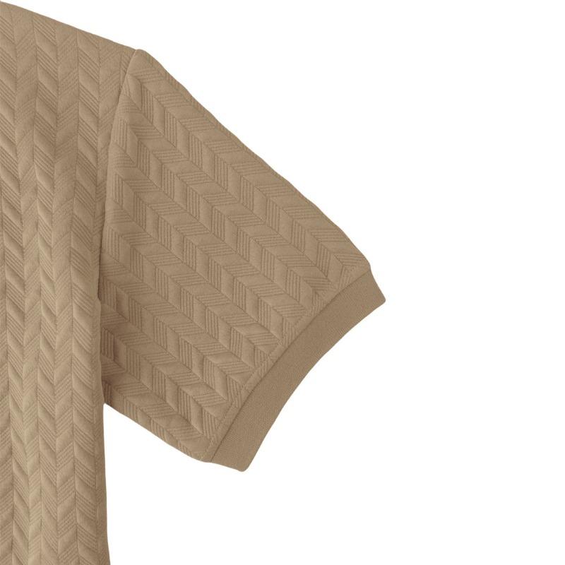 Men's Textured Polo Shirt | Short Sleeve Knit Collar Casual Top