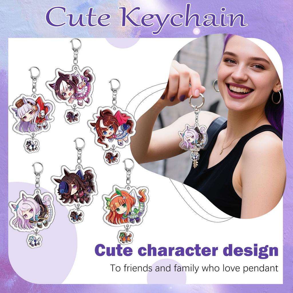 Acrylic Keychain Pendant Student School Bag Cute Decoration Small Gift