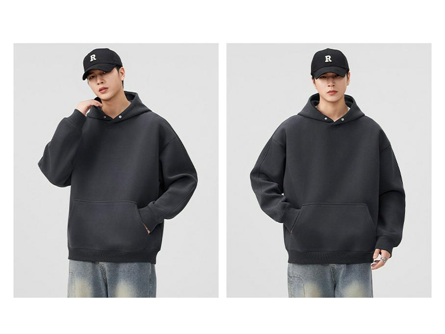 High-End American Men's Heavyweight Pullover Hoodie - Casual Autumn Trendy Jacket
