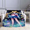 Sailor Moon Anime Print Blanket, a Warm and Comfortable Flannel Blanket, Suitable for Bedrooms, Sofas, Beds, Chairs, and Can