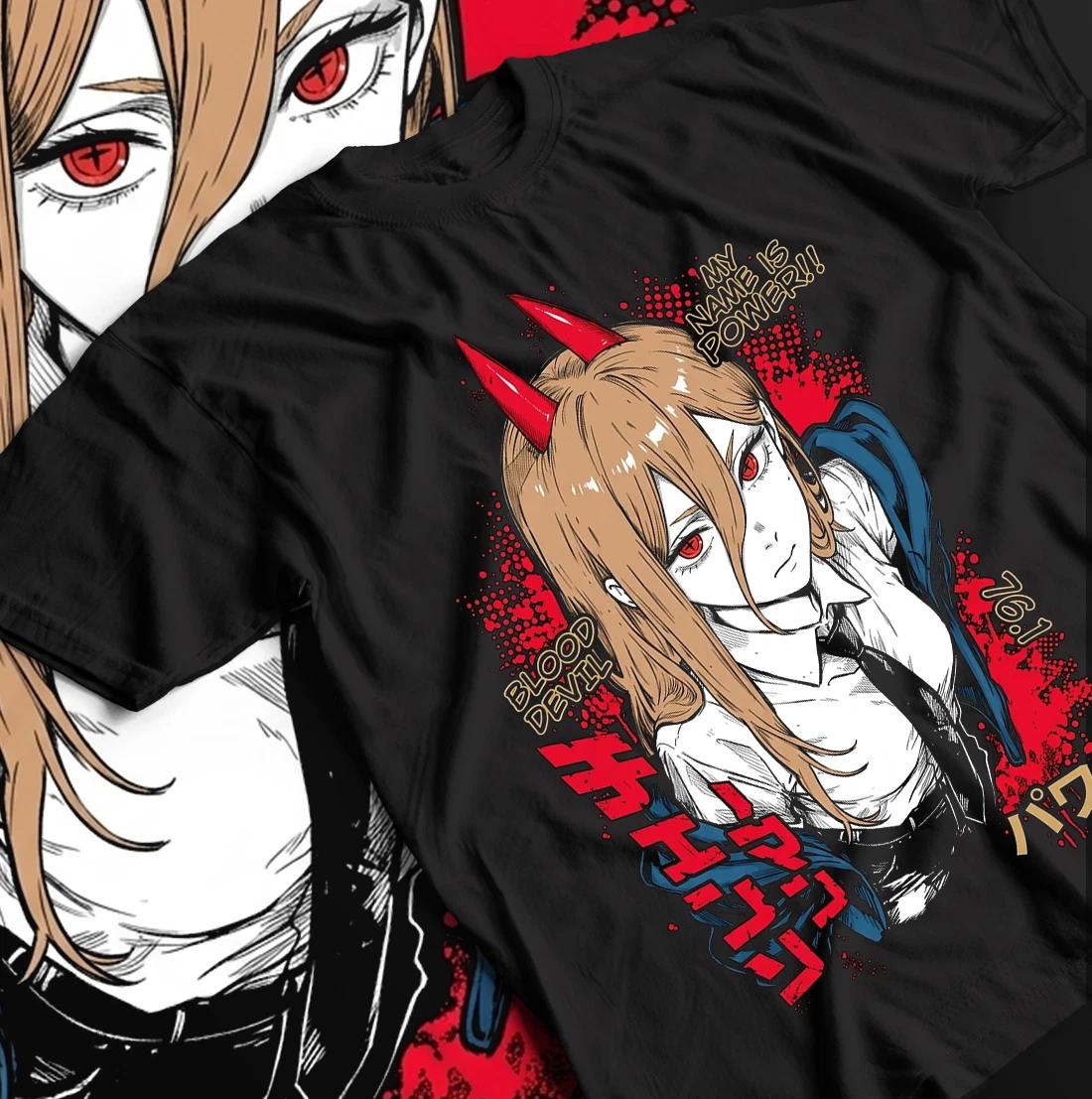 Chainsaw Man T-Shirt Devil Anime Japanese Manga Chainsaw Man Denji Power Shirt. 4XL