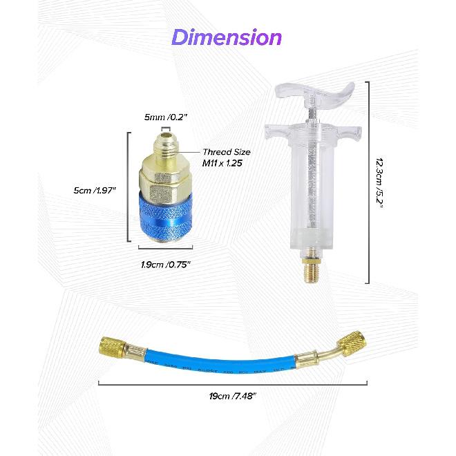 AC Compressor Kit,Car Accessories Oil and Dye Injectors Kit,AC Oil Injector,Automotive Air Conditioning Line Repair Tools,Suitable for Air