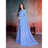 Hochwertiger Krepp-Sari – Leichte Festliche & Party-Eleganz