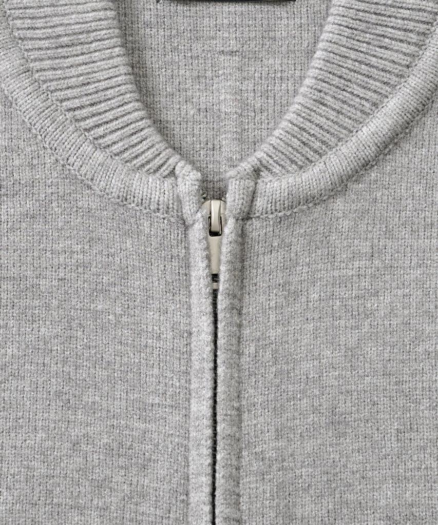 Analog Mood Soft Warm Plan Zip-Up Cardigan (Gray)