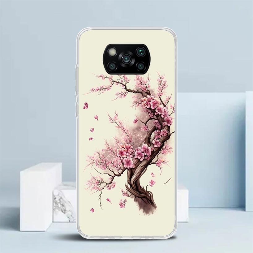 Cherry Blossom Tree Phone Case For Xiaomi Poco F7 Ultra X5 X6 X7 Pro M7 Redmi 15C 15 13C 13 12C 12 10C 10 10A 9 9C 9A 9T Cover P
