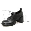 Fashion New Spring Genuine Leather Women Shoes Square Toe Women Pumps Shoes for Women High Heel Chunky Heel Shoes Zapatos Mujer Loafers
