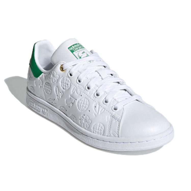 Adidas Stan Smith Embossed Graphics - White Green Women Sneakers Cloud-White Chalk-White FX5674