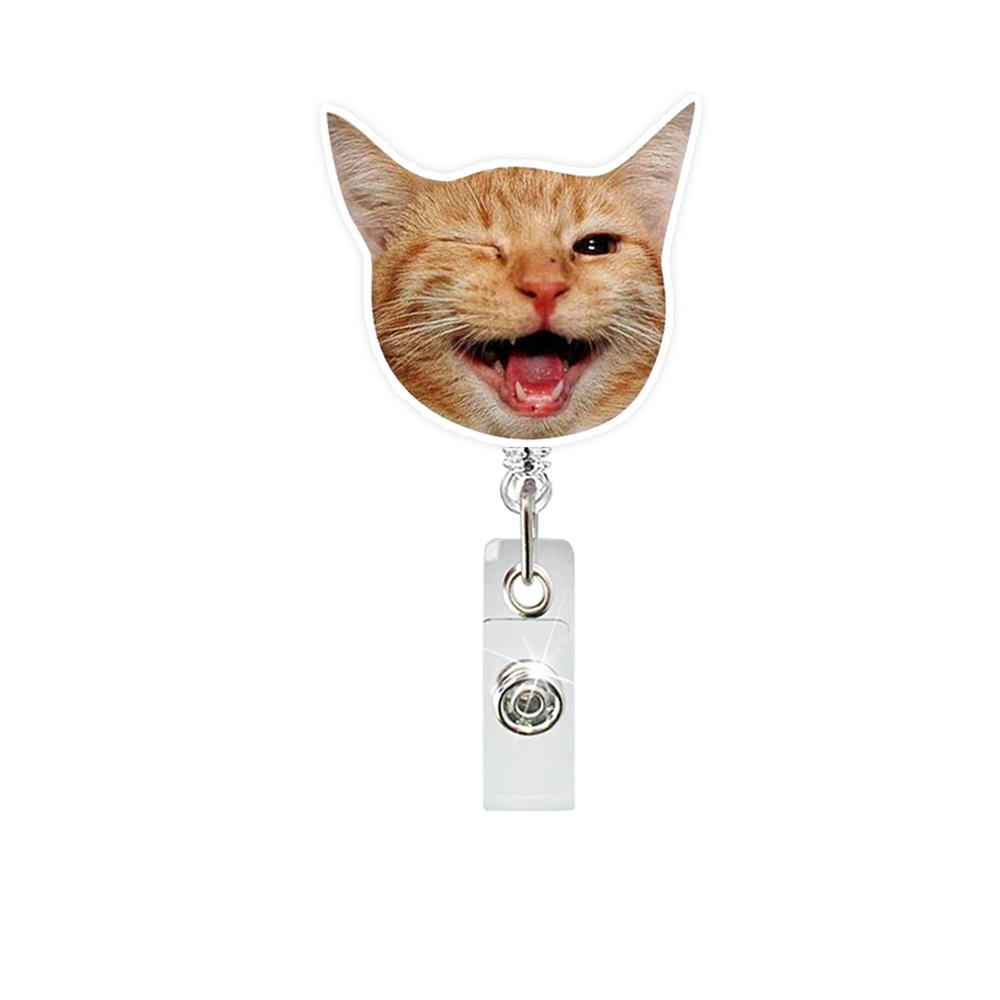Bowknot Cat Cute Badge Holder Retractable Keychain Badge Reel Id Card Hoder Name Tag For Doctore Nurse Worker Students