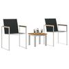 Garden Dining Set 3 Pcs Brown and Black