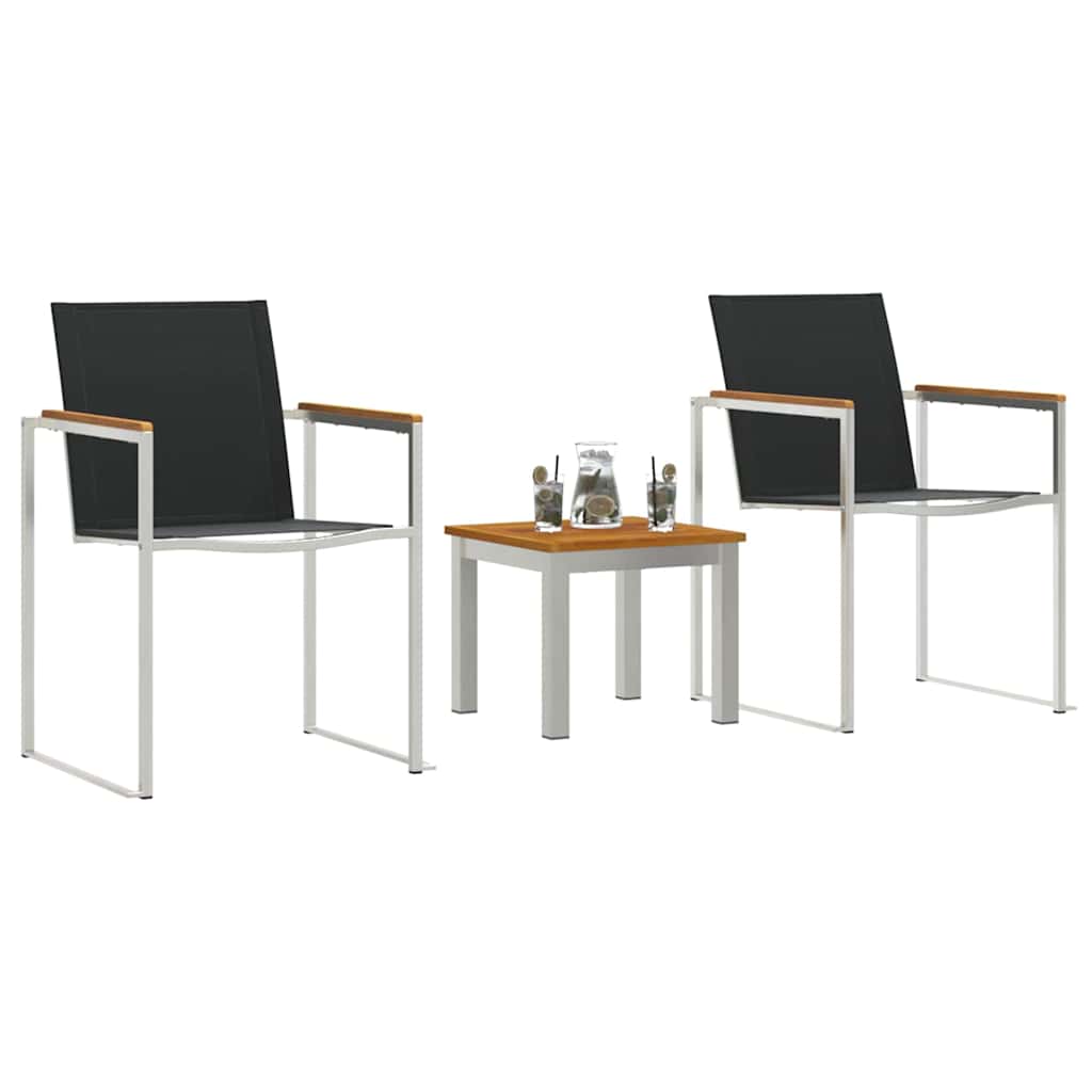 Garden Dining Set 3 Pcs Brown and Black