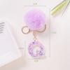 Hairball English 26 Letter Keychain Purple Resin Bag Key Chain Love Sequins Crystal Pendant