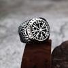 Viking-style Rune Ring, Vintage Nordic Men's Accessory, Durable Uncoated Metal Ring, Bold and Unique Accessory for Everyday Wear