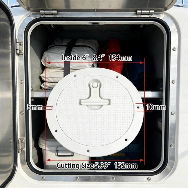 6-inch Marine Hatch Cover with T-shaped Towing Ring, Suitable for Deck Hatches with Rotating Handles and Panels