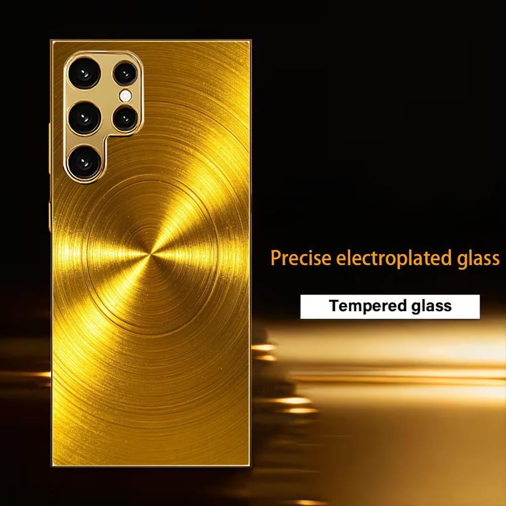 Fashion Atmosphere Simplicity High-end Electroplating Glass PhoneCase for Samsung Galaxy S26 S25 S24 S23 S22 S21 FE,Ultra,Plus