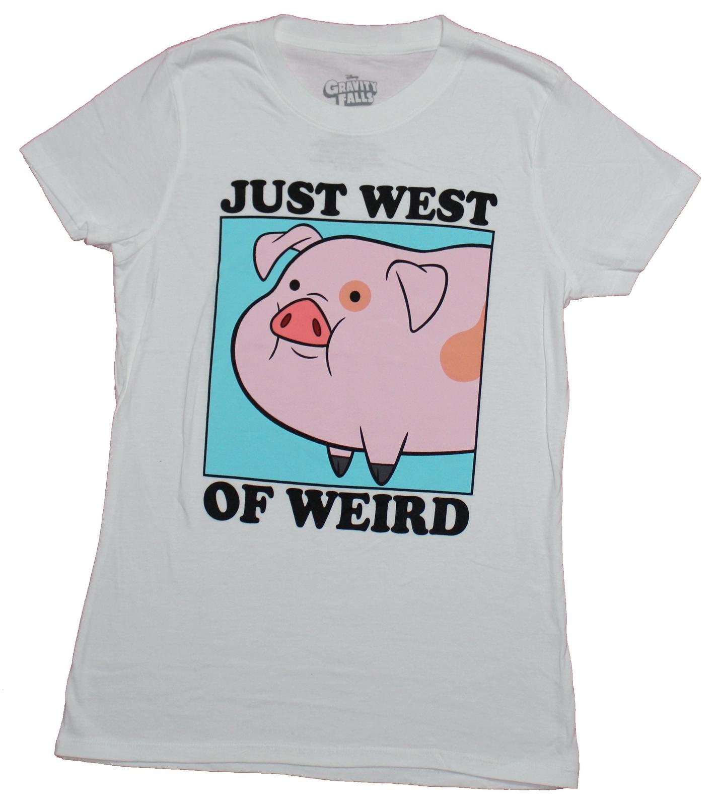 Gravity Falls Girls Juniors T-shirt Just West of Weird Pig Pic M