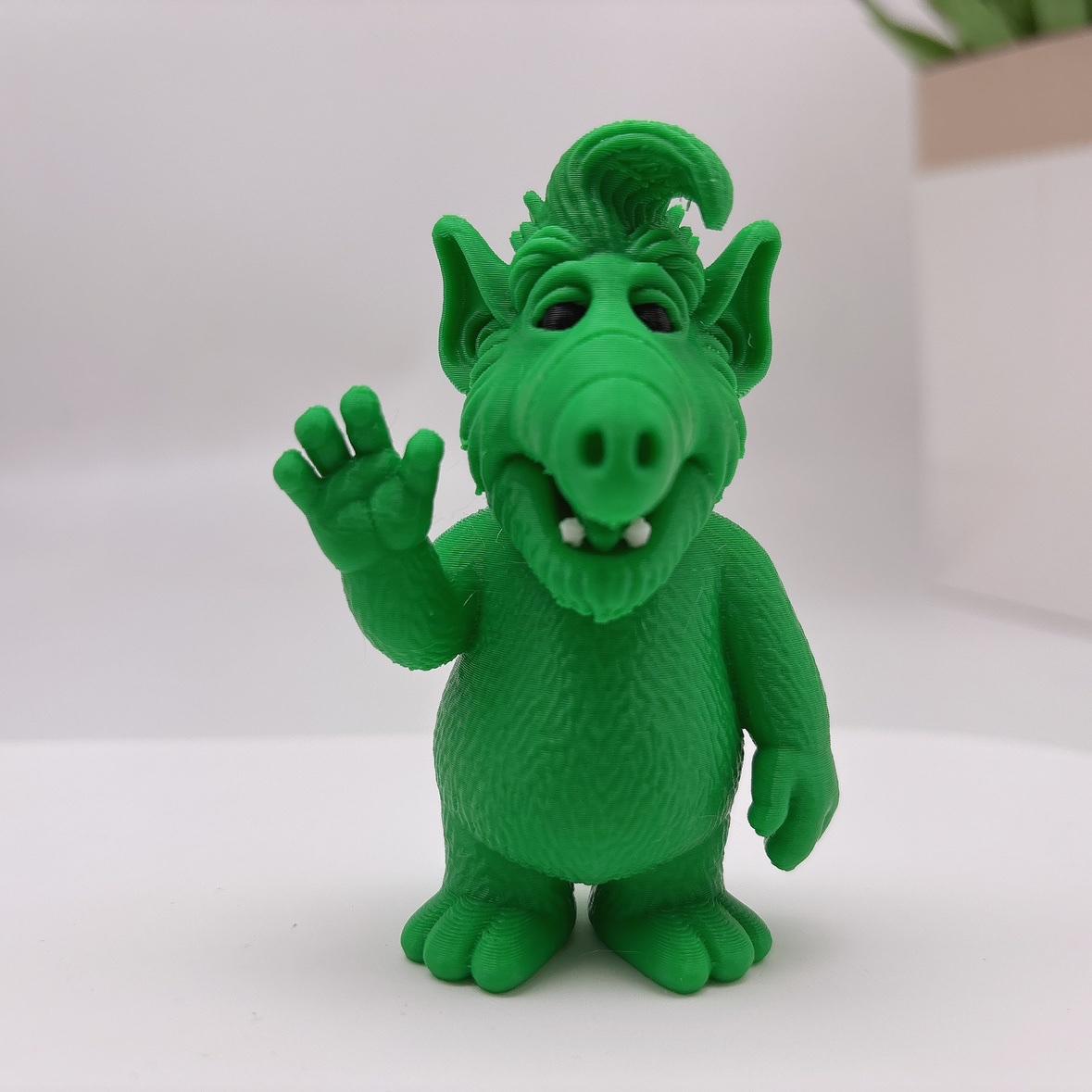

3D-друк Прибулець ALF, що махає, Декоративна прикраса, Найжадібніший пухнастий прибулець ALF, Статуетка, що махає - Декорація для дому, робочого столу, саду зелений