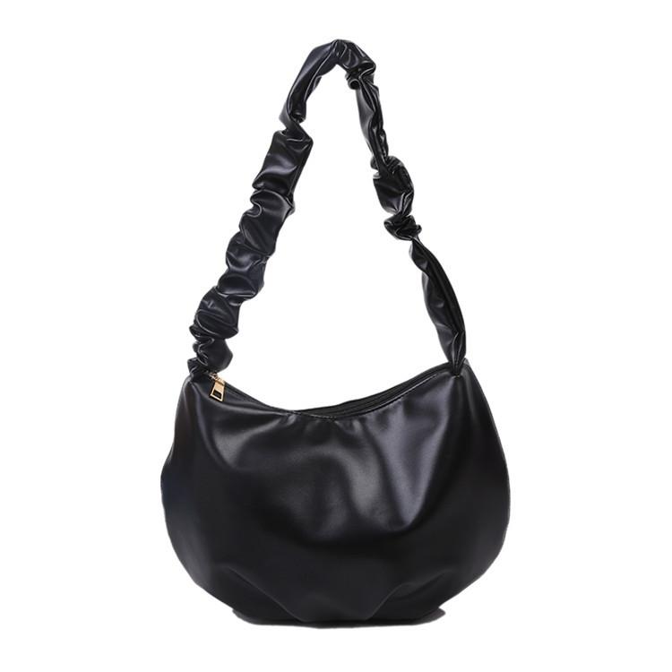 

Soft cloud bag Korean version bag women s 2020 new shoulder bag fairy student armpit bag women s pleated handbag чёрный