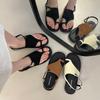 Fashion 2025 New Soft-soled Thin Strap Flat Toe Sandals Women's Summer New Round Head One-line Strap Outward Anti-wear Cool Sandals