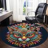 1pc Cats Mandala Office Round Area Rug, Indoor Mat Suitable For Office, Under Office Chairs Bedroom Living Room Home Decor, Room Deco