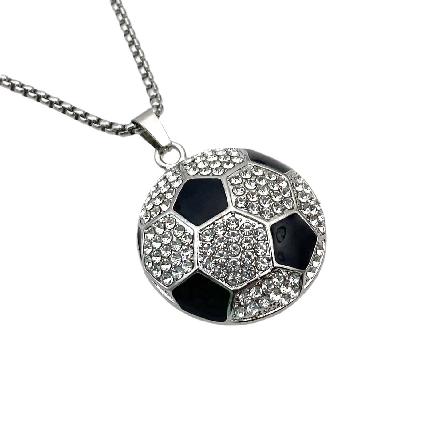 

Hiphop Necklace Hiphop Plated Diamond Ball Pendant 50CM(Necklace Size)