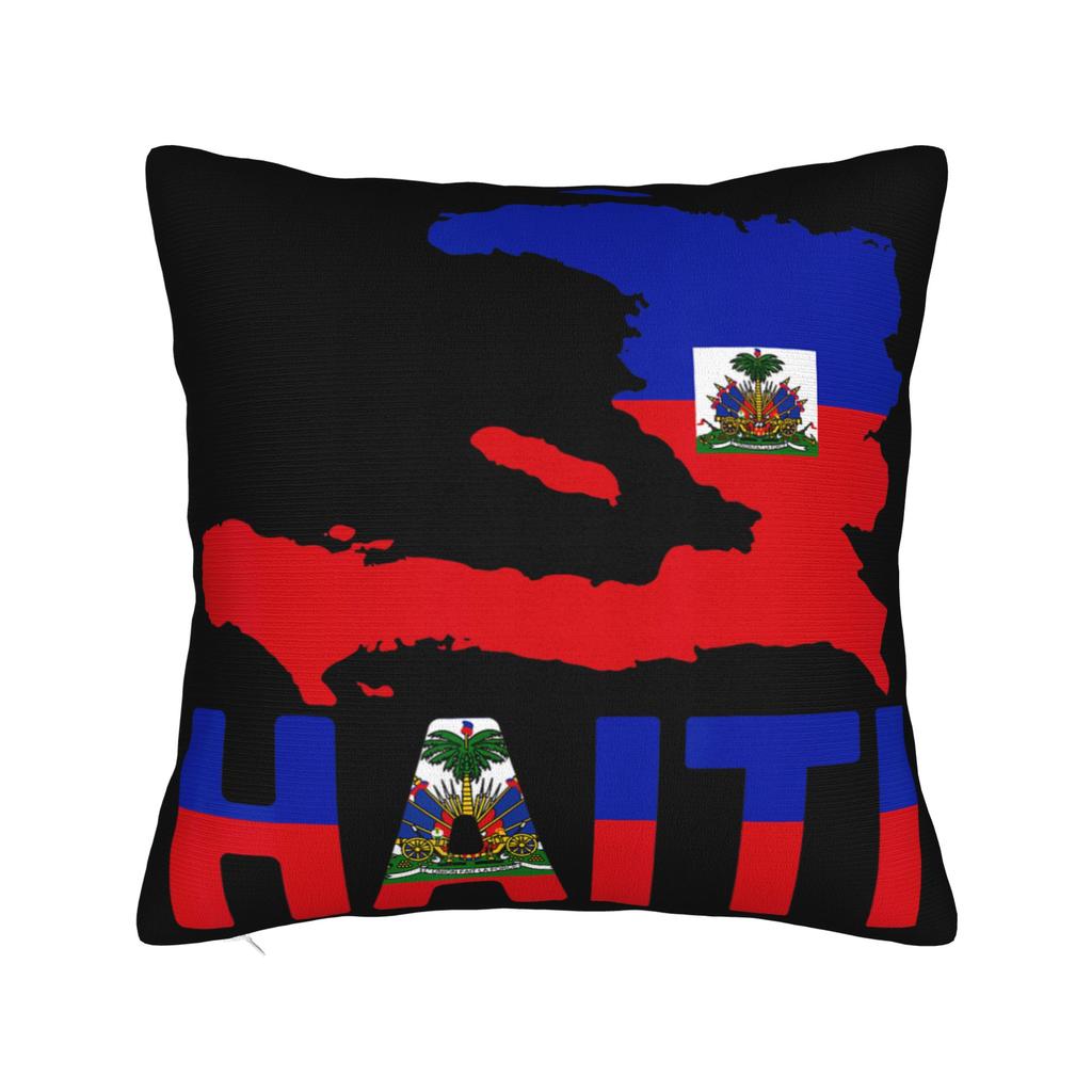 Pillow Case Haiti FlagCountry Map Soft Pillow Cover For Sofa Home Decoration Fashion Pillowcases