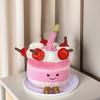 Fun Cherry Birthday Cake Plush Toy Simulation Food Doll Cute Dessert Pillow Birthday Gift for Friends Kids