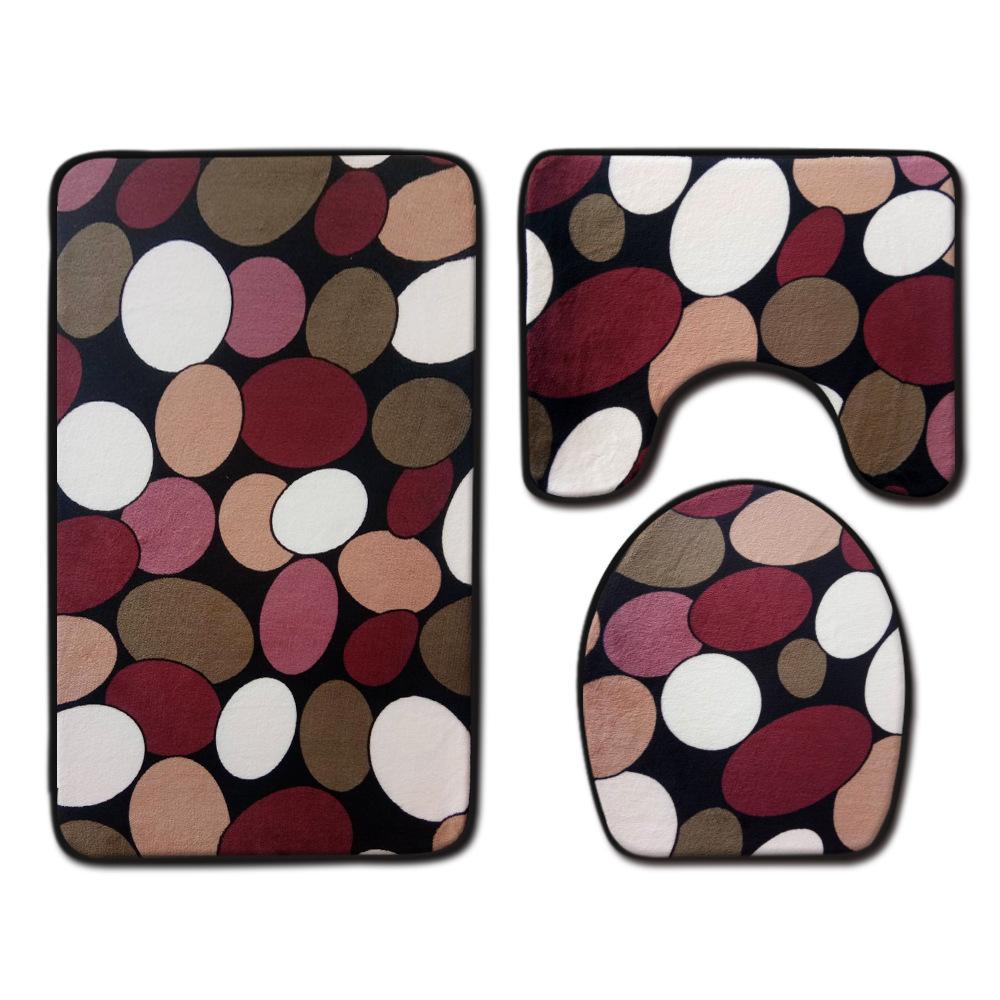 Toilet Floor Mat Three-Piece Door Mat Absorbent Carpet Bathroom Bathroom Non-Slip Foot Mat