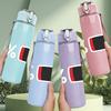 1PC 1 Percent Battery Icon Pattern 750ml Color Plastic Sports Water Bottle Leakproof Flip Straw Lid Suitable for Sports Office Home Use