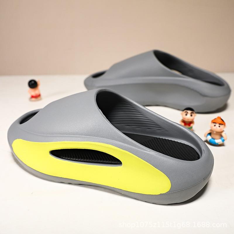 Summer new color matching non-slip thick-bottomed one-word sandals hollowed out comfortable casual beach mops