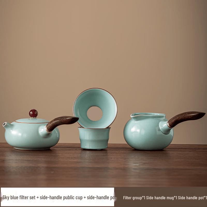 Ru Kiln Tea Filter Set with Fair Cup and Pot