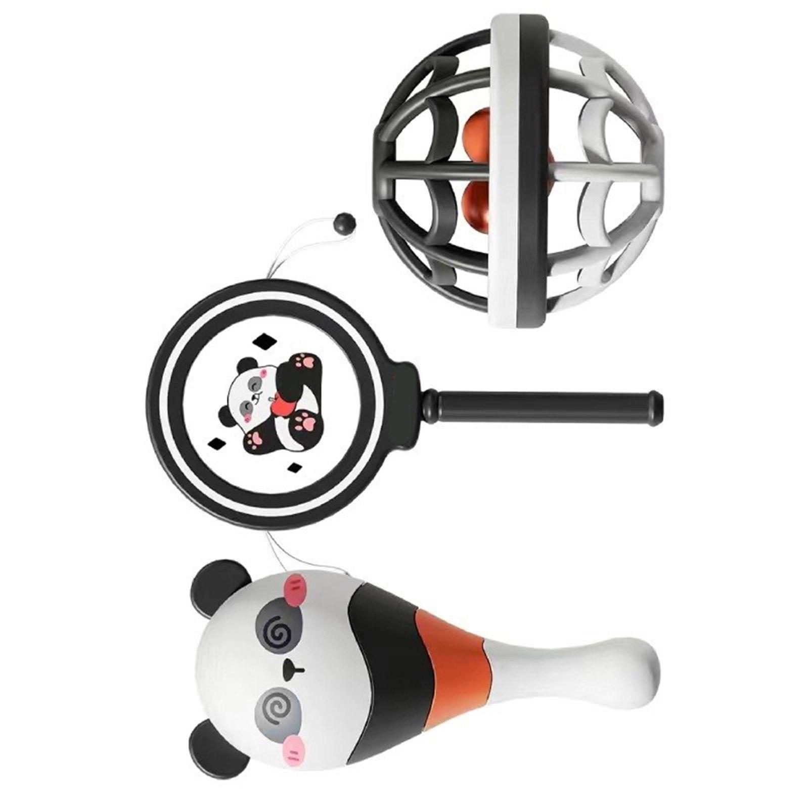 Ручная детская мультяшная погремушка-шейкер в виде панды для слуховой и сенсорной стимуляции, игрушка для младенцев, погремушка-шейкер в виде панды 4