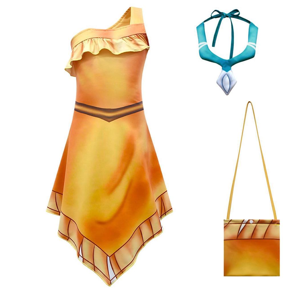 Children'S Cosplay Costume Halloween Performance Costume, Costume Set+Necklace