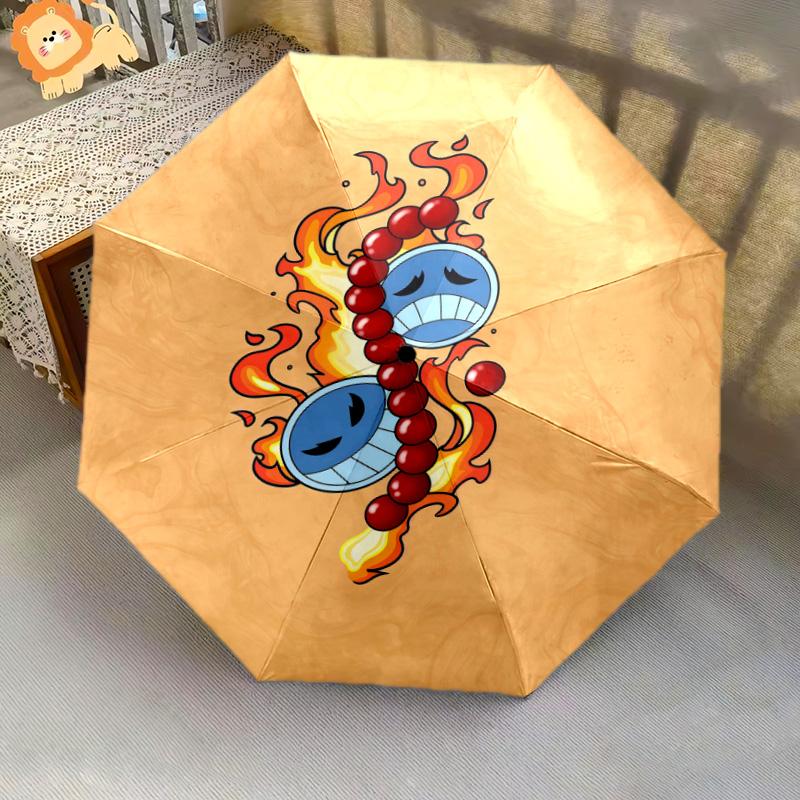 1 PC Automatic Folding Umbrella - Anime One Piece Pattern Portable Foldable Design With 8 Ribs Christmas Birthday Gifts