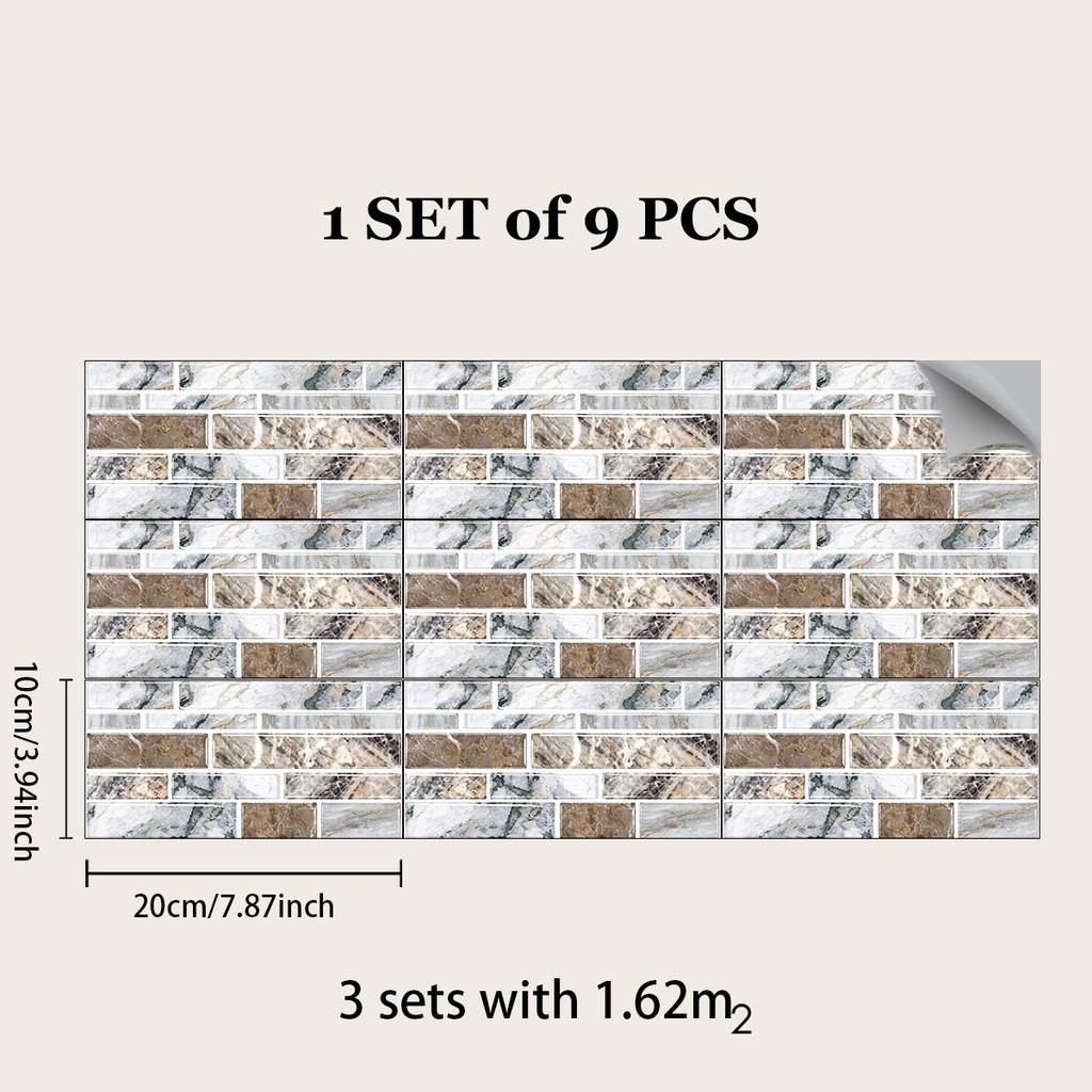 Kitchen Oil-Proof Sticker Simulation Marble Crystal Floor Wallpaper Bathroom Renovation Old House Renovation Self-Adhesive Tile Sticker