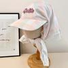 Korean Style Plaid Baseball Cap Cotton Letter Headscarf Hat Fashion Strappy Bandana Hat  Beach