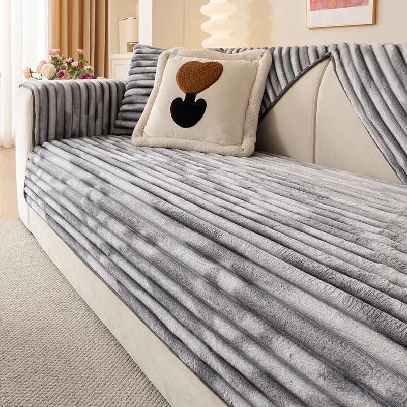 

Роскошный зимний теплый фланелевый диван-полотенце мягкий бархат секционный Г-образный диванный чехол для гостиной противоскользящий диванный чехол 70x70cm 1pc