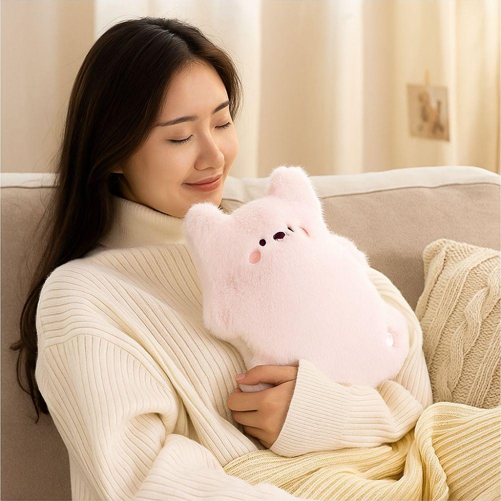 Plush Cover Hot Water Bottle Cartoon Water Injection Bag Portable Plush Hand Warmer  Belly Warmer