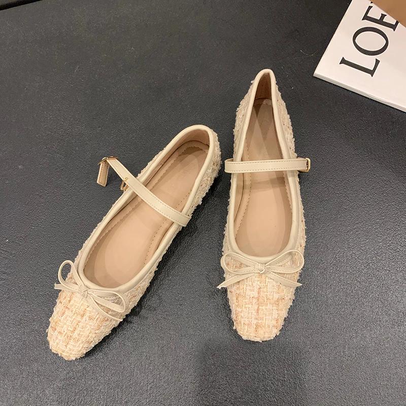 Fashion 2024 New Loafers Shoes Spring Women Buckle Soft Sole Single Shoes Women Fashion Round Toe Granny Flats Shoes