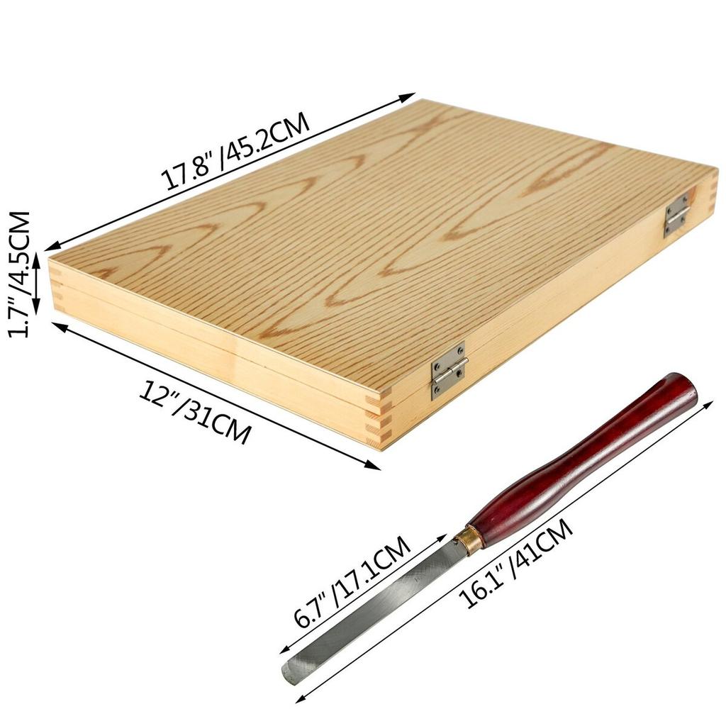 Wood Chisel Sets 8pcs Lathe Chisels 7INCH/17CM Woodworking Chisels 9INCH Wood Lathe Tools Wood Chisels Lathe Tools Wood Tool Box for Wood Carving Root