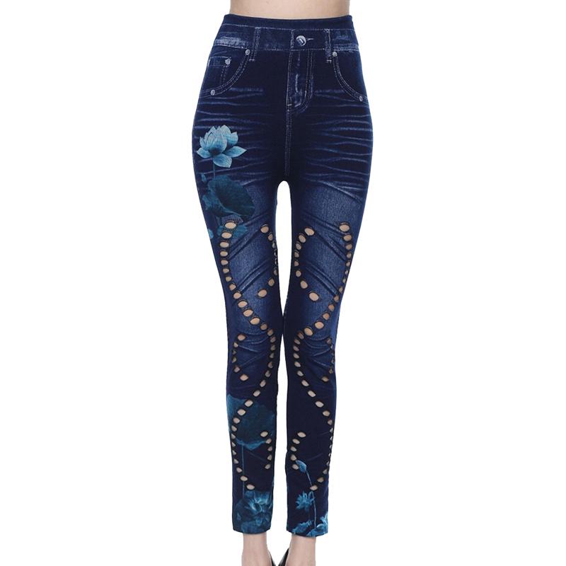 Frauen Jeans Casual Frauen Sommer Bleistift Hosen Sexy Schlanke Aushöhlen Denim Leggings