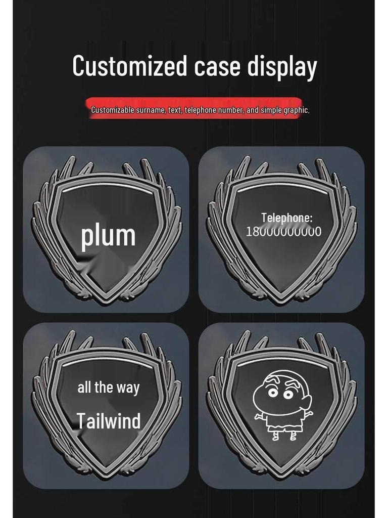 Metal Wing Badge & Decorative Sticker for Hongqi Tiangong 05/06/08 EH7 Car