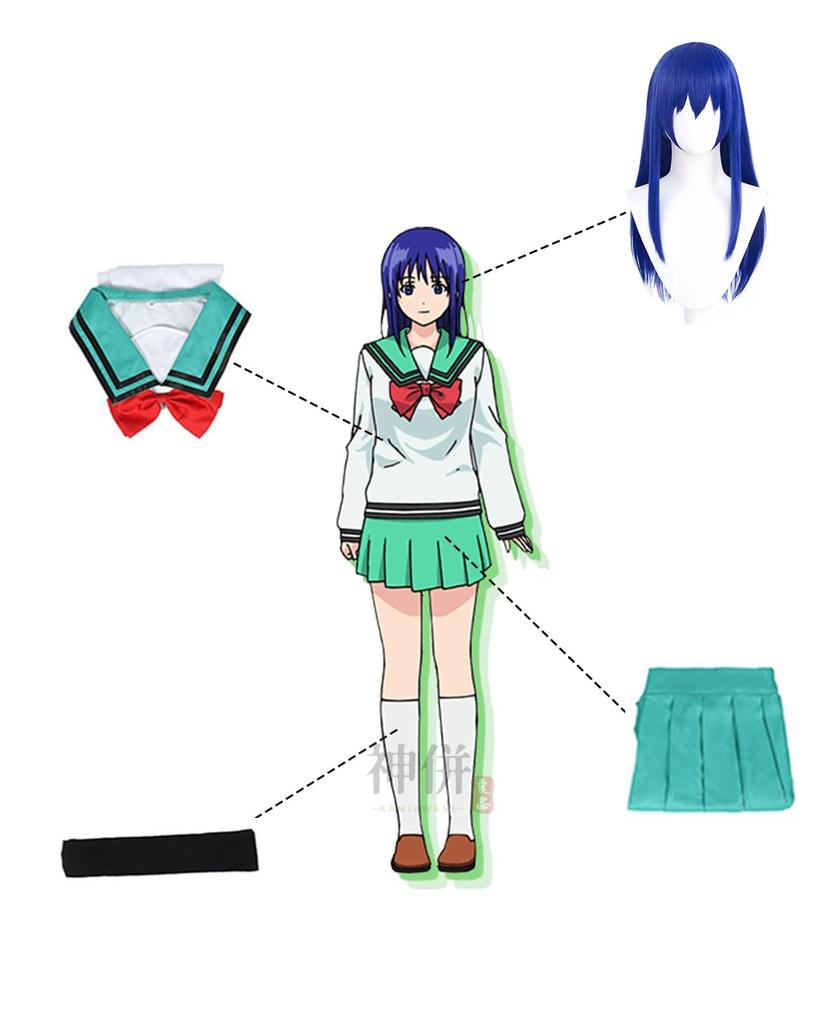 Costume Cosplay Teruhashi Kokomi avec Perruque Lycée La Vie Désastreuse de Saiki Adulte Déguisement Scolaire de Scène Kokomi avec [Kamihei Ryohin] -