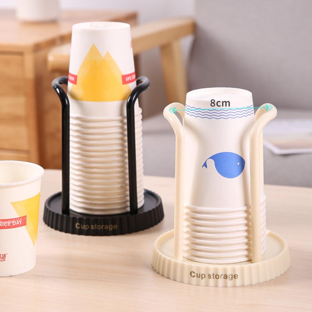 Disposable Cup Holder Desktop Paper Cup Organizer Creative Non Perforated Storage Rack for Home Office Coffee Tea Accessories