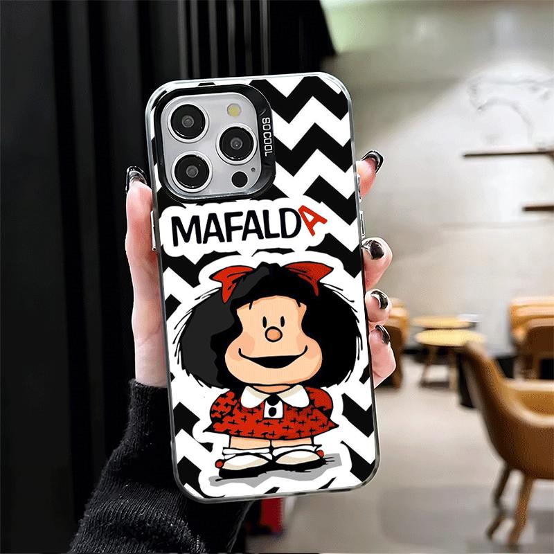 Mafalda Cartoon Cute Soft Phone Case for iPhone 15 16 17 Pro Max 17Air 16E 14 Plus 13 12 Mini Shockproof Cover Back Shell