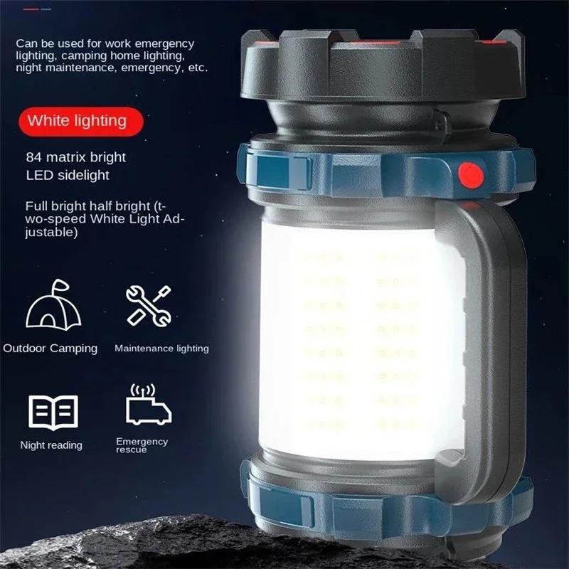 High Power Led Flashlights Usb Rechargeable Powerful Searchlight With Side Light Outdoor Camping Fishing Ultra Bright Hand Lamp