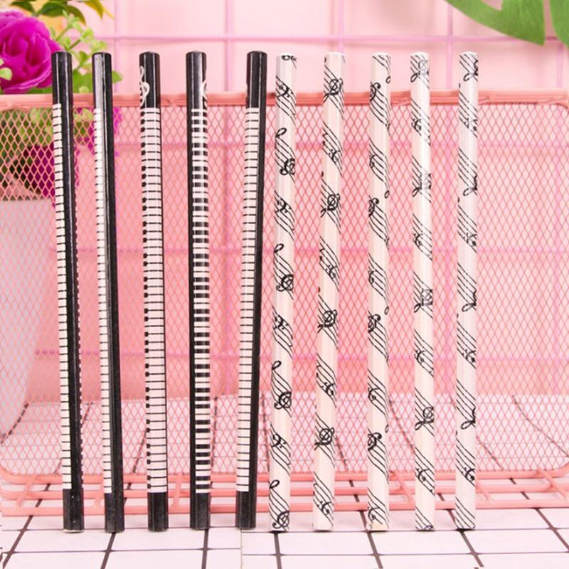 12Pcs Cute Music Notes Piano Hb Wooden Standard Pencils Students Painting Pencil